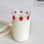 300ml Strawberry Cute Glass Cup With Straw Creative Transparent Water Cup Student Milk Heat Resistant Glass Nana - Slobuy