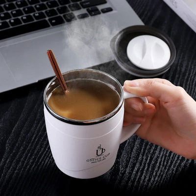 304 Stainless Steel Coffee Cup Mug With Lid Insulated Coffee Mug Double Wall Coffee Tumbler With Handle Heat-resistant Drinkware - Slobuy