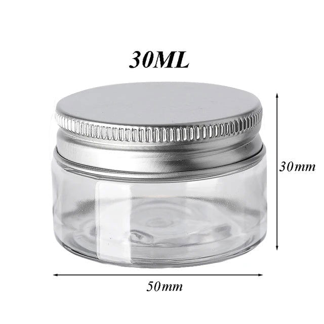 30Pcs 50ml Empty Plastic Clear Cosmetic Jars With Lid Skincare Makeup Containers Pill Cream Sample Pot Spice Jars Travel Bottles - Slobuy