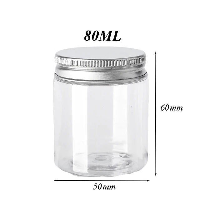 30Pcs 50ml Empty Plastic Clear Cosmetic Jars With Lid Skincare Makeup Containers Pill Cream Sample Pot Spice Jars Travel Bottles - Slobuy