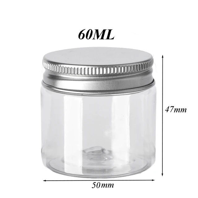 30Pcs 50ml Empty Plastic Clear Cosmetic Jars With Lid Skincare Makeup Containers Pill Cream Sample Pot Spice Jars Travel Bottles - Slobuy