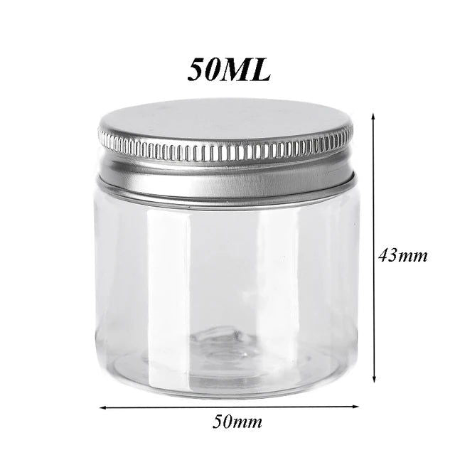 30Pcs 50ml Empty Plastic Clear Cosmetic Jars With Lid Skincare Makeup Containers Pill Cream Sample Pot Spice Jars Travel Bottles - Slobuy
