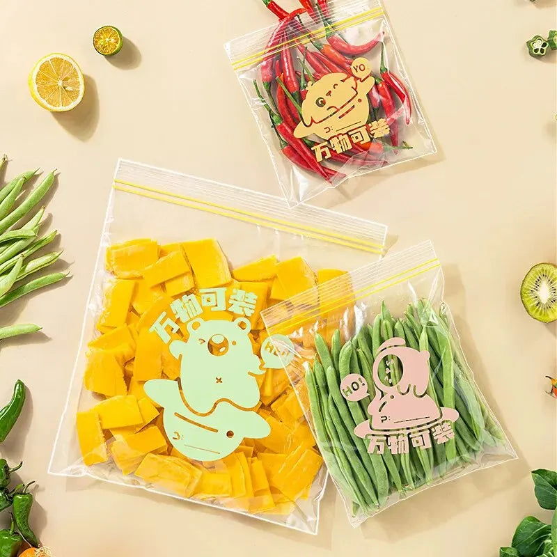 10/20/30Pcs Fresh Keeping Bag For Vegetable Fruit Storage Kitchen Food Freezing Preservation Zipper Sealed Bags - Slobuy