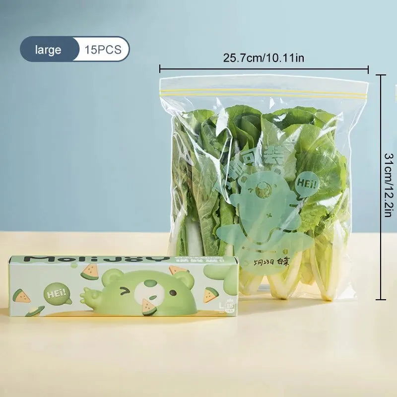 10/20/30Pcs Fresh Keeping Bag For Vegetable Fruit Storage Kitchen Food Freezing Preservation Zipper Sealed Bags - Slobuy