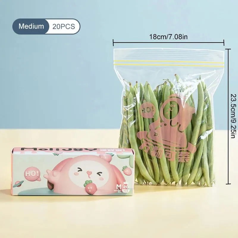 10/20/30Pcs Fresh Keeping Bag For Vegetable Fruit Storage Kitchen Food Freezing Preservation Zipper Sealed Bags - Slobuy