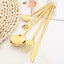 30Pcs White Gold Cutlery Set Stainless Steel Tableware Knife Cake Fork Spoon Dinnerware Set Kitchen Flatware Silverware - Slobuy