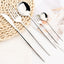 30Pcs White Gold Cutlery Set Stainless Steel Tableware Knife Cake Fork Spoon Dinnerware Set Kitchen Flatware Silverware - Slobuy
