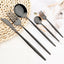 30Pcs White Gold Cutlery Set Stainless Steel Tableware Knife Cake Fork Spoon Dinnerware Set Kitchen Flatware Silverware - Slobuy