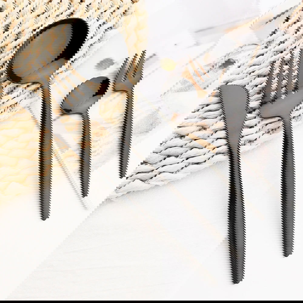 30Pcs White Gold Cutlery Set Stainless Steel Tableware Knife Cake Fork Spoon Dinnerware Set Kitchen Flatware Silverware - Slobuy
