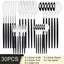30Pcs White Gold Cutlery Set Stainless Steel Tableware Knife Cake Fork Spoon Dinnerware Set Kitchen Flatware Silverware - Slobuy