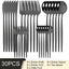 30Pcs White Gold Cutlery Set Stainless Steel Tableware Knife Cake Fork Spoon Dinnerware Set Kitchen Flatware Silverware - Slobuy