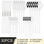 30Pcs White Gold Cutlery Set Stainless Steel Tableware Knife Cake Fork Spoon Dinnerware Set Kitchen Flatware Silverware - Slobuy