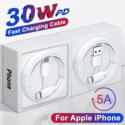30W Fast Charging Cable For Apple iPhone 14 13 12 11 Pro Max Mini USB C Quick Cable For X XR XS 8 7 14 Plus SE Phone Accessories - Slobuy