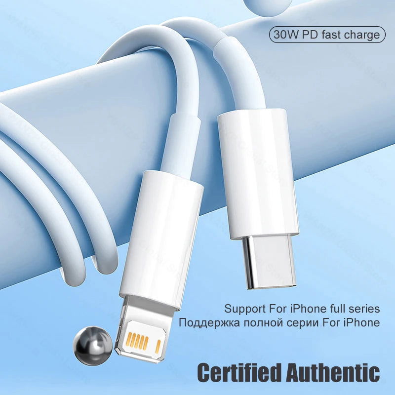 30W Fast Charging Cable For Apple iPhone 14 13 12 11 Pro Max Mini USB C Quick Cable For X XR XS 8 7 14 Plus SE Phone Accessories - Slobuy