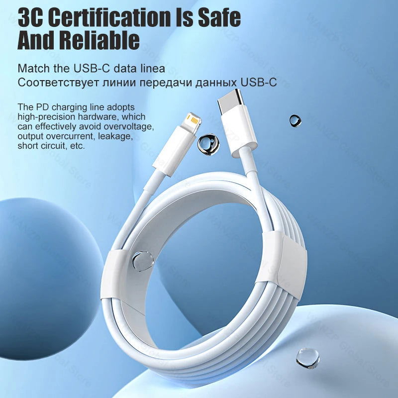 30W Fast Charging Cable For Apple iPhone 14 13 12 11 Pro Max Mini USB C Quick Cable For X XR XS 8 7 14 Plus SE Phone Accessories - Slobuy