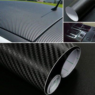 30*127cm Car Stickers and Decals 3D Carbon Fiber Vinyl Wrap Sheet Roll Protective Custom Film Auto Styling Exterior Accessories - Slobuy