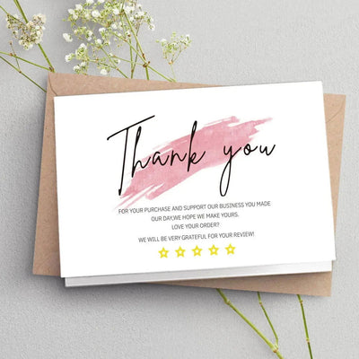 30 Pcs White Thank You Card Thank You For Your Order Card Praise Labels For Small Businesses Decor For Small Shop Gift Packet - Slobuy