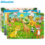 30 Pieces Wooden Jigsaw Puzzle Kids Cartoon Animal Vehicle Puzzles Games Baby Early Learning Educational Toys for Children - Slobuy