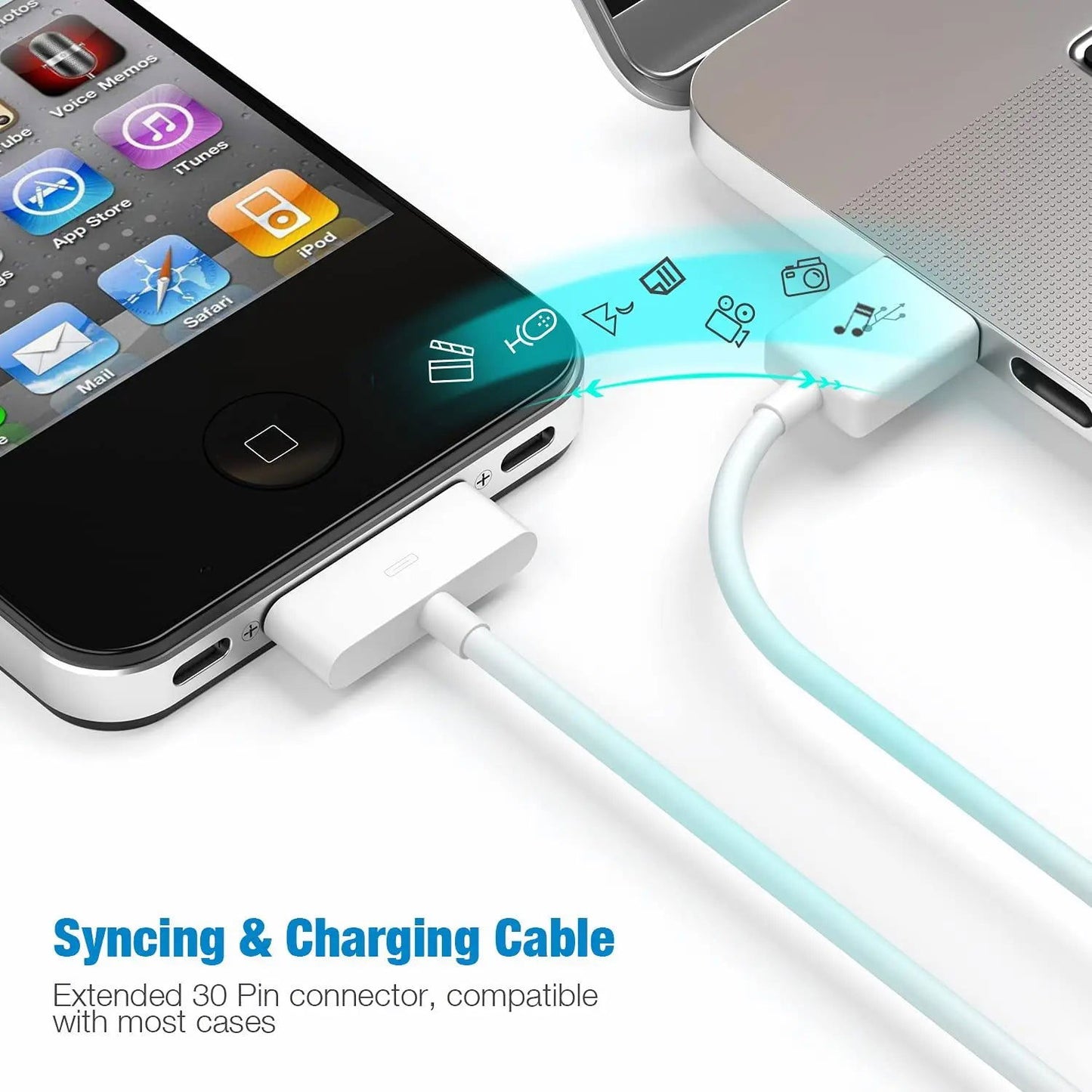 30 Pin Cord Adapter Accessories Nano Touch Charging Data Cable Usb Charger For IPhone 4 4s 3G 3GS IPad 1 2 3 IPod Mobile Phone - Slobuy