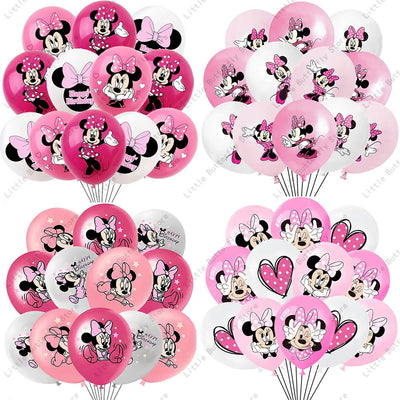 Disney 10/20/30pcs 12 Inch Pink Minnie Mouse Latex Balloon Party Supplies Party Balloon Balloons for Birthday Party Decorations - Slobuy