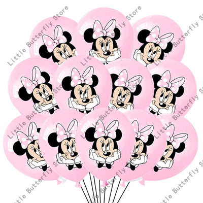 Disney 10/20/30pcs 12 Inch Pink Minnie Mouse Latex Balloon Party Supplies Party Balloon Balloons for Birthday Party Decorations - Slobuy