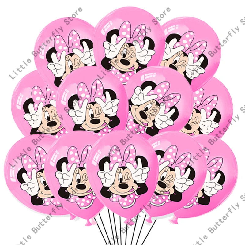 Disney 10/20/30pcs 12 Inch Pink Minnie Mouse Latex Balloon Party Supplies Party Balloon Balloons for Birthday Party Decorations - Slobuy