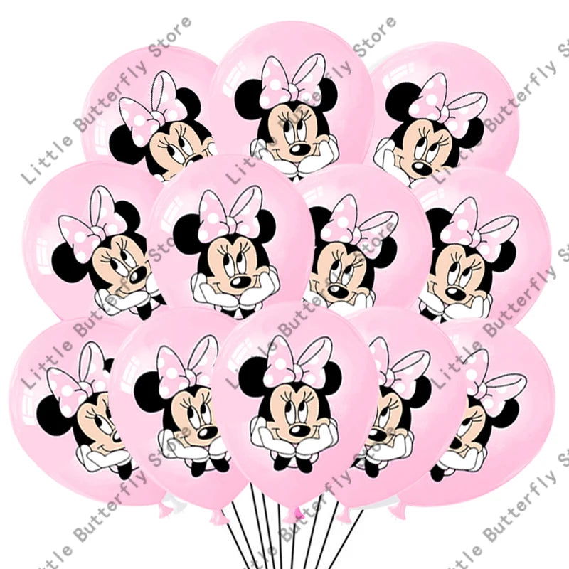 Disney 10/20/30pcs 12 Inch Pink Minnie Mouse Latex Balloon Party Supplies Party Balloon Balloons for Birthday Party Decorations - Slobuy