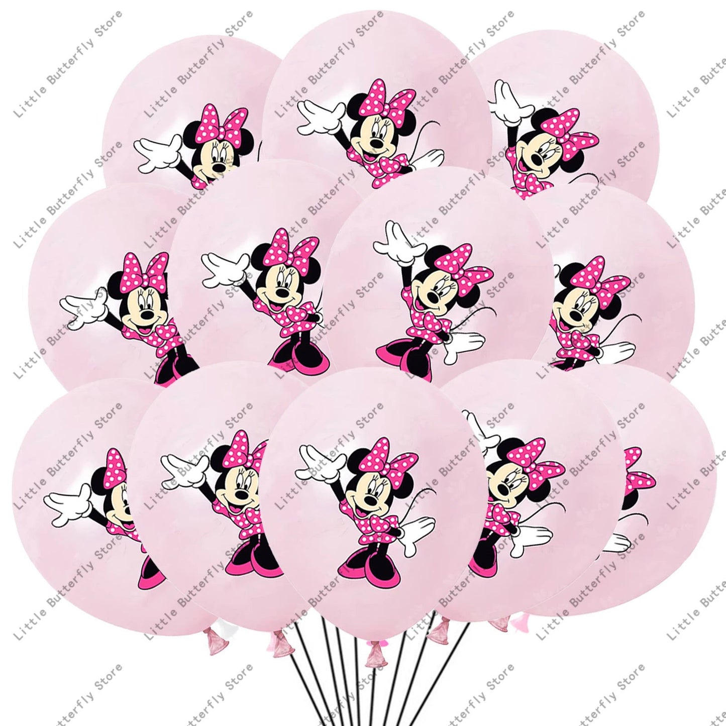 Disney 10/20/30pcs 12 Inch Pink Minnie Mouse Latex Balloon Party Supplies Party Balloon Balloons for Birthday Party Decorations - Slobuy