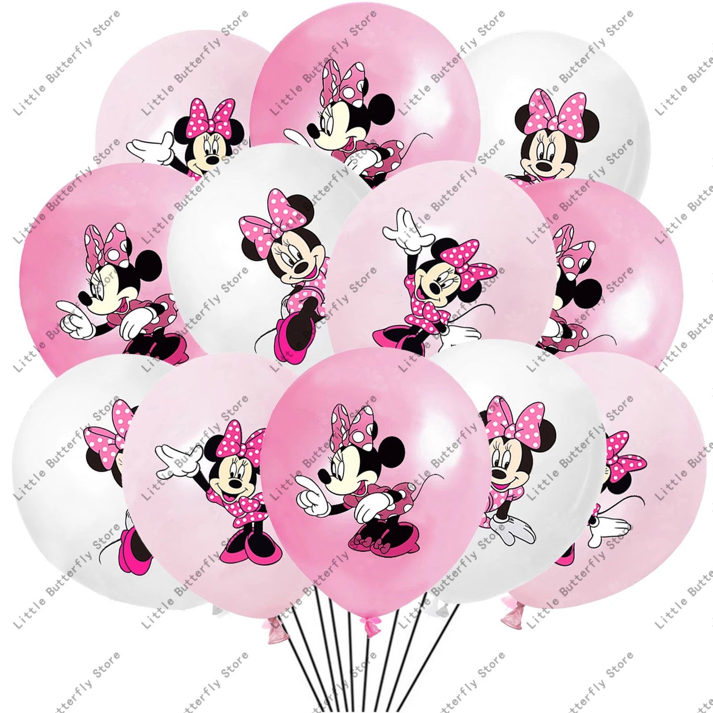 Disney 10/20/30pcs 12 Inch Pink Minnie Mouse Latex Balloon Party Supplies Party Balloon Balloons for Birthday Party Decorations - Slobuy