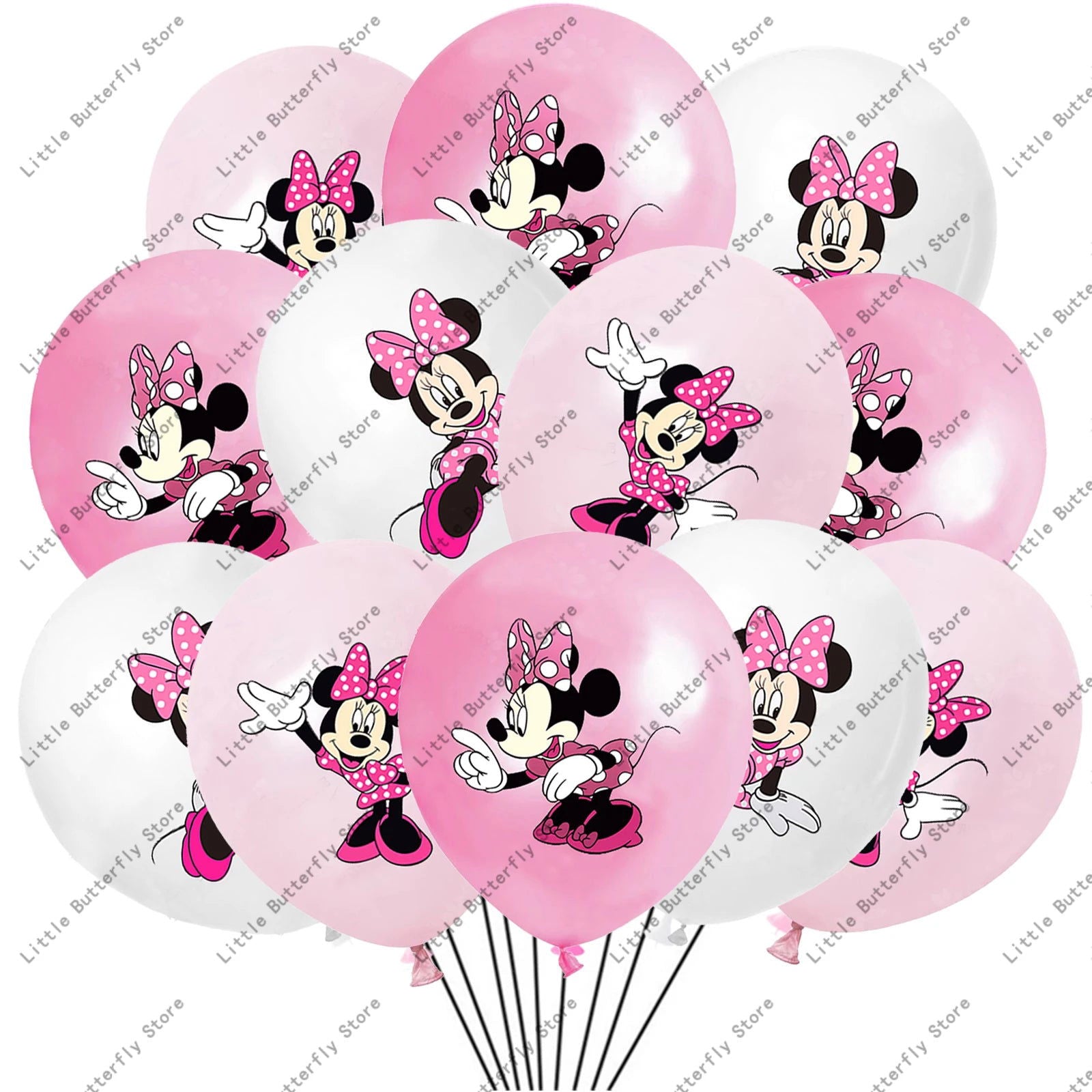 Disney 10/20/30pcs 12 Inch Pink Minnie Mouse Latex Balloon Party Supplies Party Balloon Balloons for Birthday Party Decorations - Slobuy