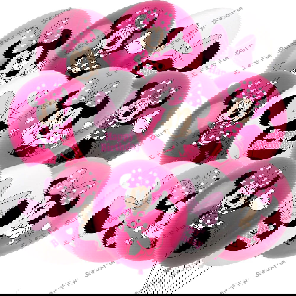 Disney 10/20/30pcs 12 Inch Pink Minnie Mouse Latex Balloon Party Supplies Party Balloon Balloons for Birthday Party Decorations - Slobuy