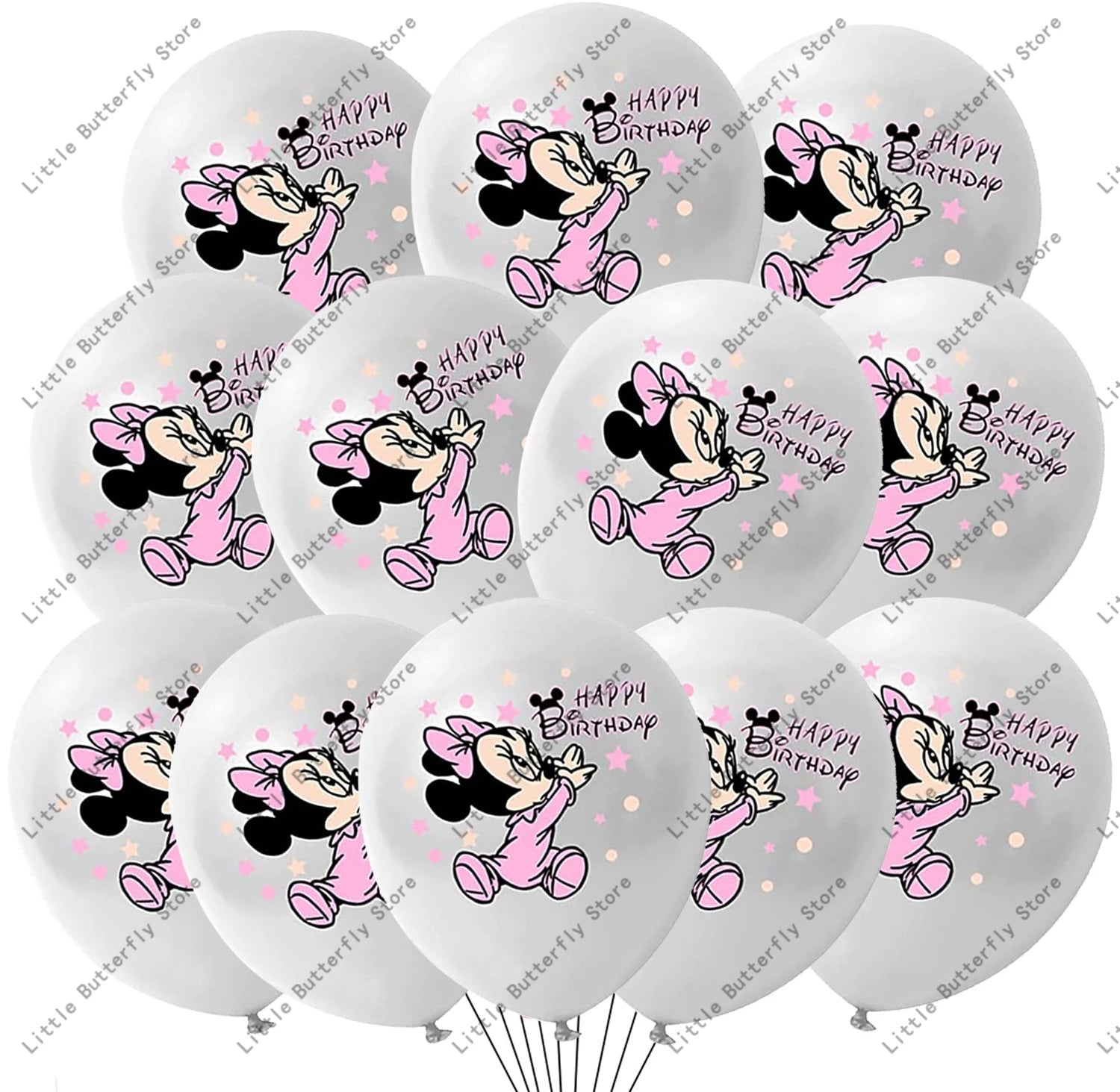 Disney 10/20/30pcs 12 Inch Pink Minnie Mouse Latex Balloon Party Supplies Party Balloon Balloons for Birthday Party Decorations - Slobuy