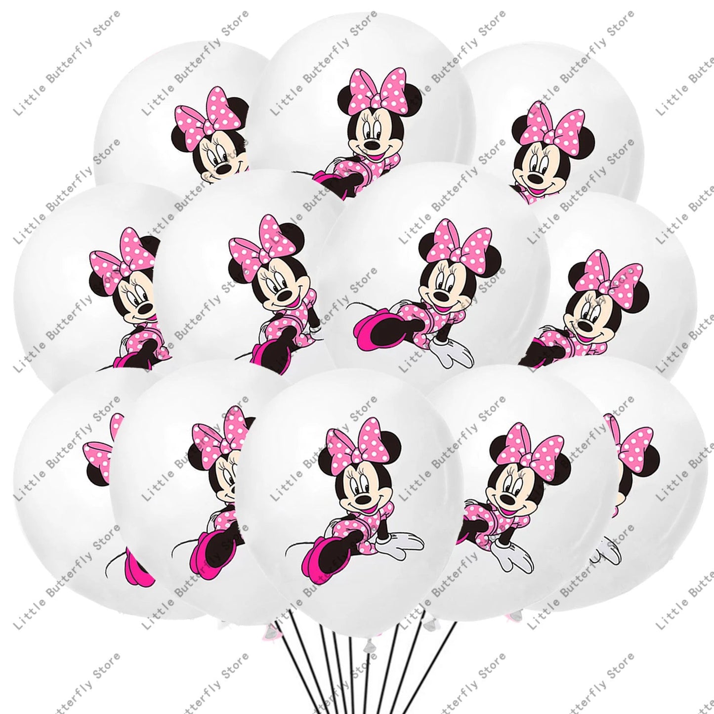 Disney 10/20/30pcs 12 Inch Pink Minnie Mouse Latex Balloon Party Supplies Party Balloon Balloons for Birthday Party Decorations - Slobuy