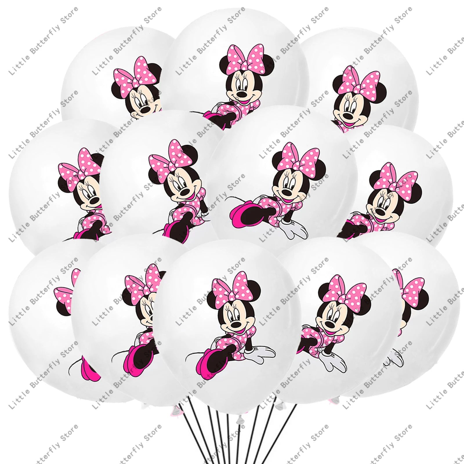 Disney 10/20/30pcs 12 Inch Pink Minnie Mouse Latex Balloon Party Supplies Party Balloon Balloons for Birthday Party Decorations - Slobuy
