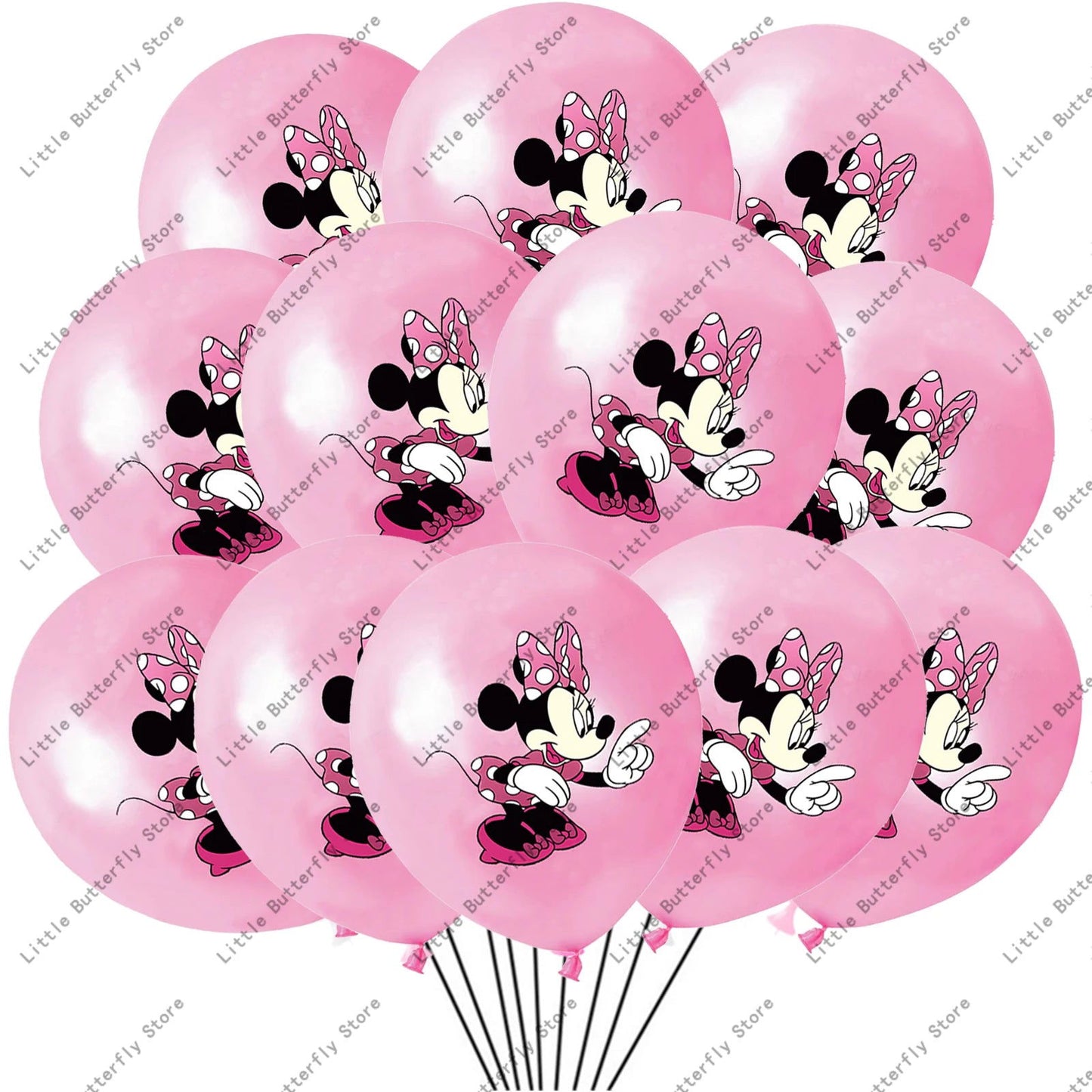 Disney 10/20/30pcs 12 Inch Pink Minnie Mouse Latex Balloon Party Supplies Party Balloon Balloons for Birthday Party Decorations - Slobuy