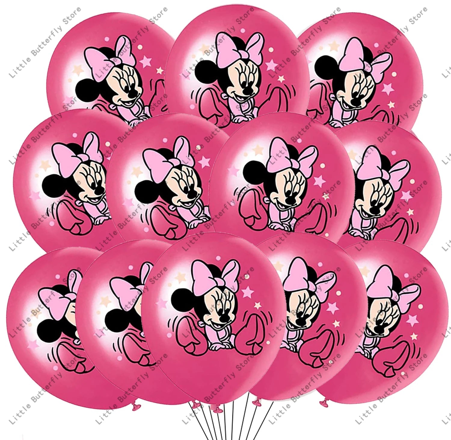 Disney 10/20/30pcs 12 Inch Pink Minnie Mouse Latex Balloon Party Supplies Party Balloon Balloons for Birthday Party Decorations - Slobuy
