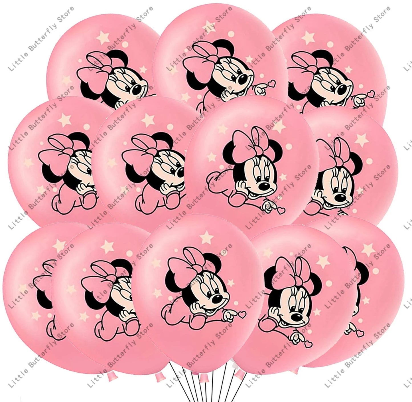 Disney 10/20/30pcs 12 Inch Pink Minnie Mouse Latex Balloon Party Supplies Party Balloon Balloons for Birthday Party Decorations - Slobuy