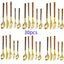 30pcs Stainless Steel Imitation Wooden Handle Cutlery Set Dinnerware Clamp Western Tableware Knife Fork Tea Spoon - Slobuy