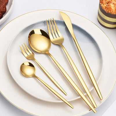 5pcs/30pcs Stainless steel cutlery set steak forks dessert spoons fruit forks are suitable for banquet restaurant guests - Slobuy