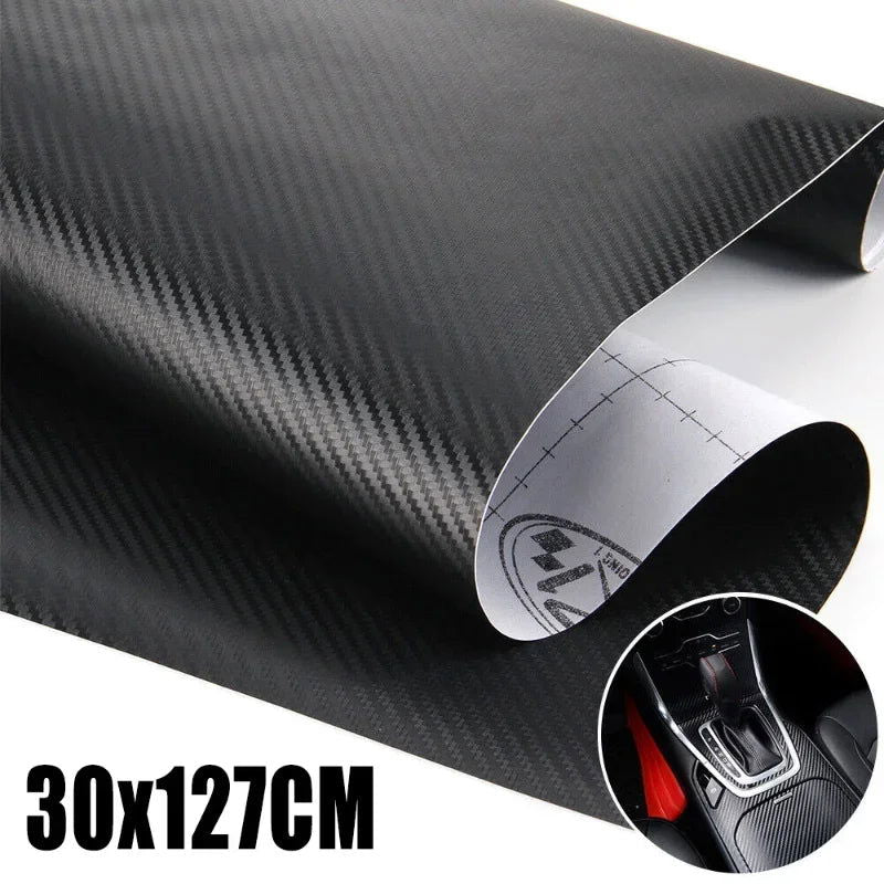 30x127cm Car 3D Carbon Fiber Roll Film Stickers DIY Vinyl Film Auto Interior Styling Carbon Fiber Decorative Decals - Slobuy