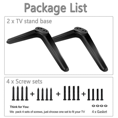 32-65 Inch Universal TV Base Pedestal Feet TV Stand Mount Table Top Desktop Bracket Accessories With Screw Sets - Slobuy