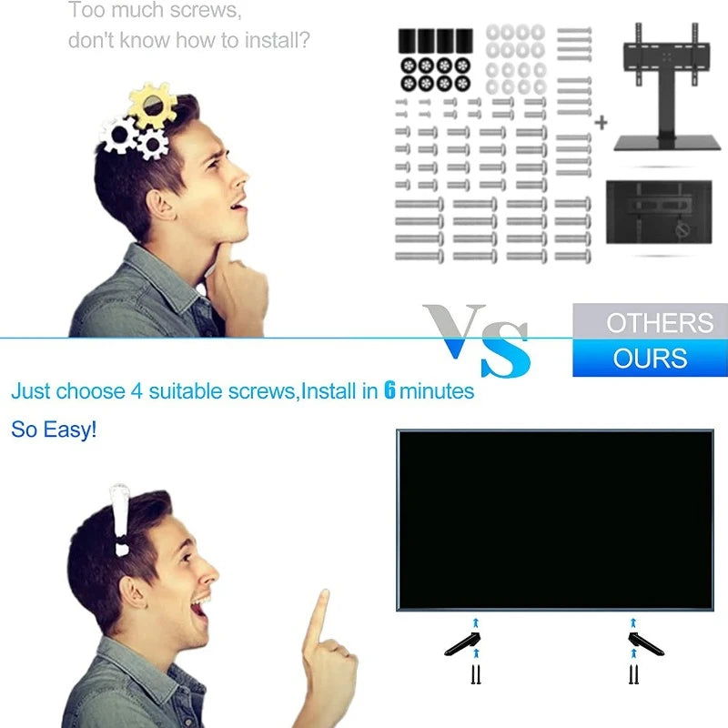 32-65 Inch Universal TV Base Pedestal Feet TV Stand Mount Table Top Desktop Bracket Accessories With Screw Sets - Slobuy