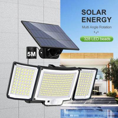 348LED Solar lamp outdoor security light with motion sensor waterproof 126/328LED powerful spotlight solar for garden Garage - Slobuy