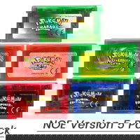 32 Bit GBA Video Game Cartridge Console Card Pokemon Series A set Emerald FireRed LeafGreen Ruby Sapphire with Shiny Label - Slobuy