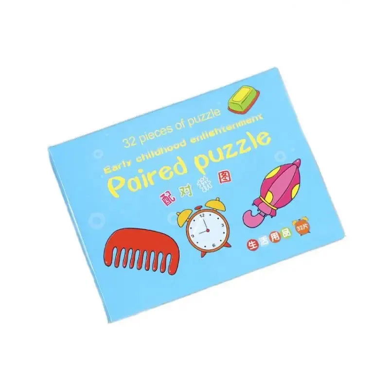 32 Pcs Enlightenment Card Matching Puzzle Early Education Cartoon Pattern Cognitive Boys and Girls Toys - Slobuy