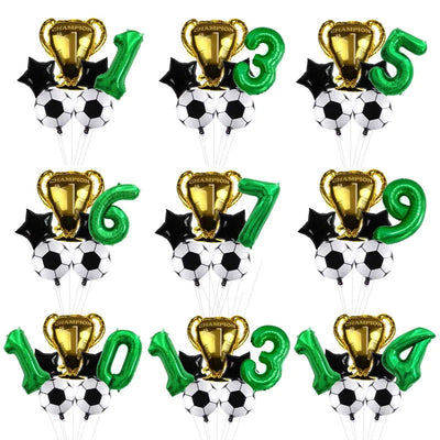 32inch Green Digit Number Globos Football Helium Balloons Trophy Balloon Children's Gifts Birthday Party Decorations Kids - Slobuy