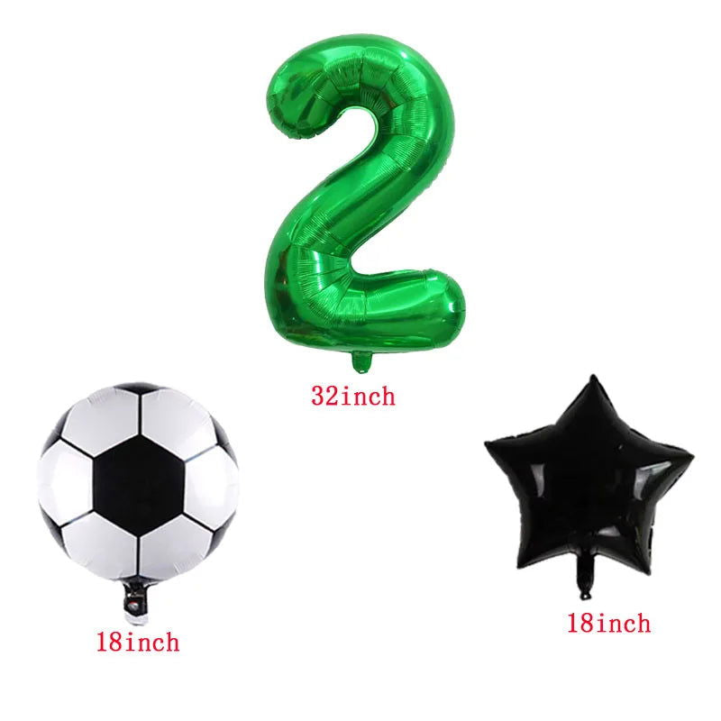32inch Green Digit Number Globos Football Helium Balloons Trophy Balloon Children's Gifts Birthday Party Decorations Kids - Slobuy