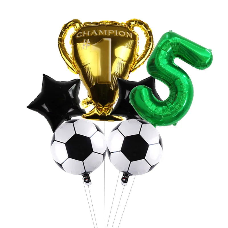 32inch Green Digit Number Globos Football Helium Balloons Trophy Balloon Children's Gifts Birthday Party Decorations Kids - Slobuy