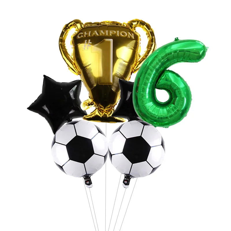 32inch Green Digit Number Globos Football Helium Balloons Trophy Balloon Children's Gifts Birthday Party Decorations Kids - Slobuy