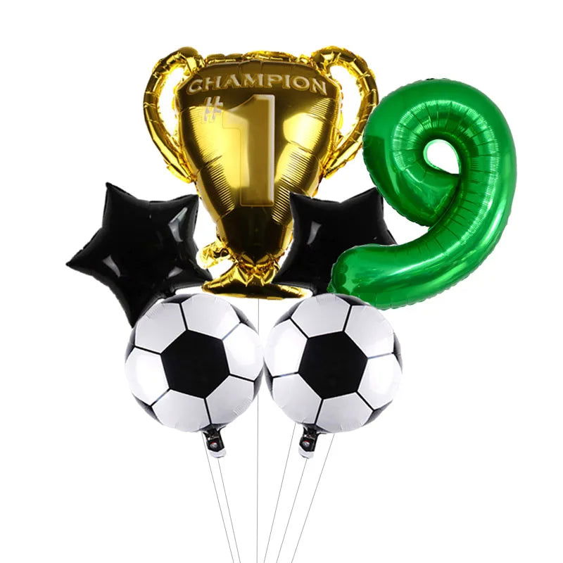 32inch Green Digit Number Globos Football Helium Balloons Trophy Balloon Children's Gifts Birthday Party Decorations Kids - Slobuy